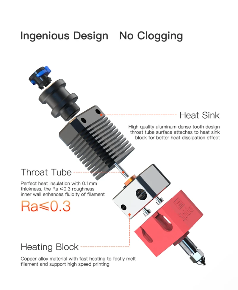 creality oficial todo metal hotend kit aranha hotend velocidade de alta temperatura aquecimento rápido para ender serie
