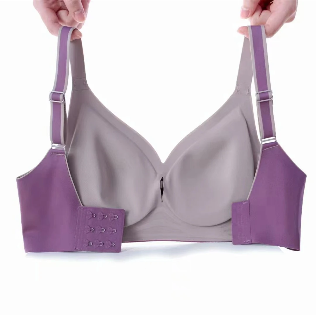 Contrast Color Gradient Underwear for Women with Small Chest, Push-up and Adjustable Shape, No Steel Ring, Seamless Sports Bra 1