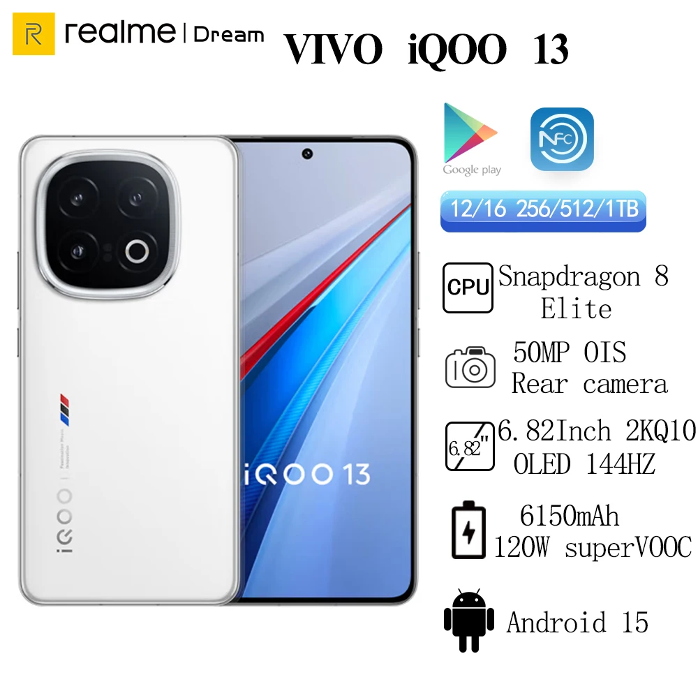 New ViVO iQOO 13 50MP Rear Camera OIS Snapdragon 8 Elite 6150mAh