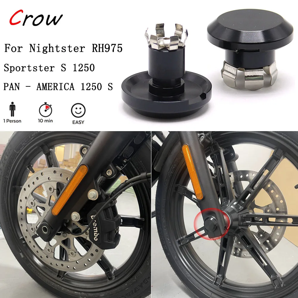 Coperture Nere Del Dado Dell'Asse Anteriore Per Nightster 975 Rh 975 2022 Sportster S 1250 Rh 1250 2021 2022