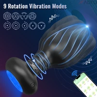 APP-Steuerung LED-Rotation Vibrierender Buttplug für Frauen Wackeln Analvibrator Homosexuelle Männer Analplug Interaktion Sexspielzeug für Paare 3