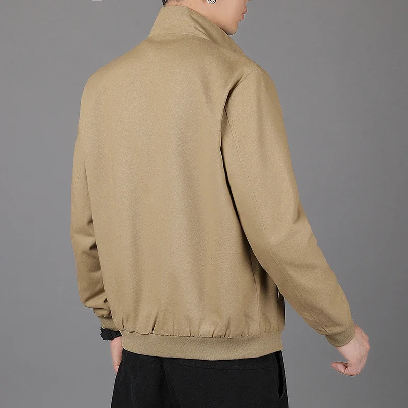 2023 Business Casual Men's Jacket Stand Collar Solid Color Jacket Autumn and Spring Goods Jacket Windproof 2023 New Men's Brand