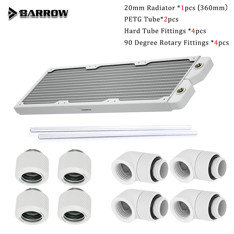 Barrow Water Cooling Kit, 20/28mm Thick Radiator+G1/4'' 90 Degree