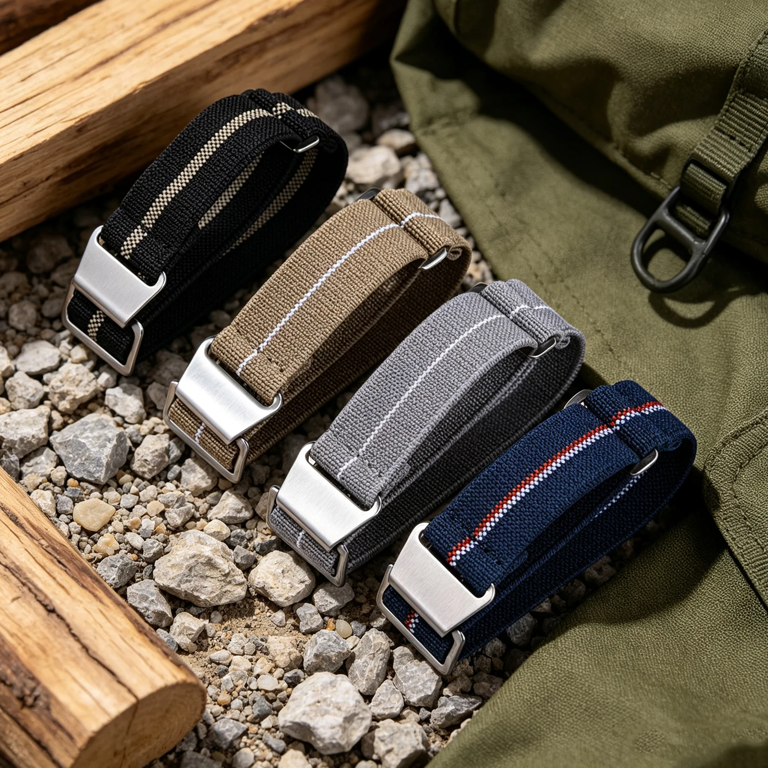 Nylon Braided Elastic Watch Band – Sporty Parachute-Inspired Strap
