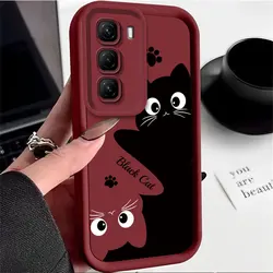 Cartoon Cute Cat Pattern Soft Silicone Protective Phone Case for Infinix Hot 60 (RD - JGK2004)