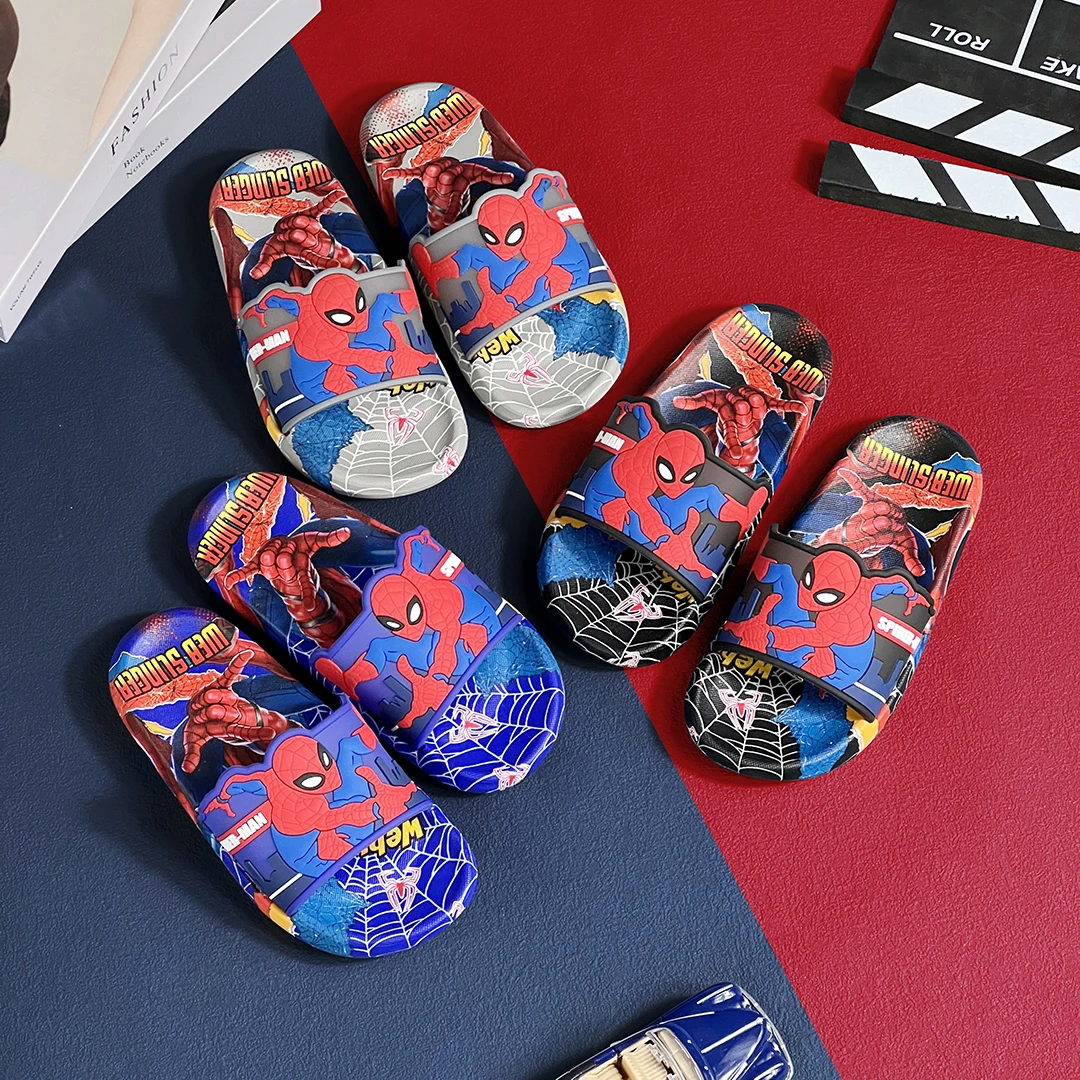 kids slippers Cartoon Anime Children's Toddler Superhero Pattern Open Toe Sandals For Boys And Girls Slides