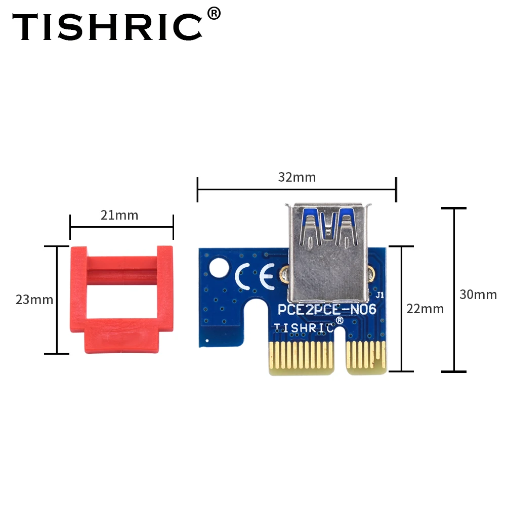 TISHRIC PCI-E Riser Card Retainer Vertical Mount Locker 1X 16X PCIE Cable Extender For Mining ETH BTC Riser for Video Card