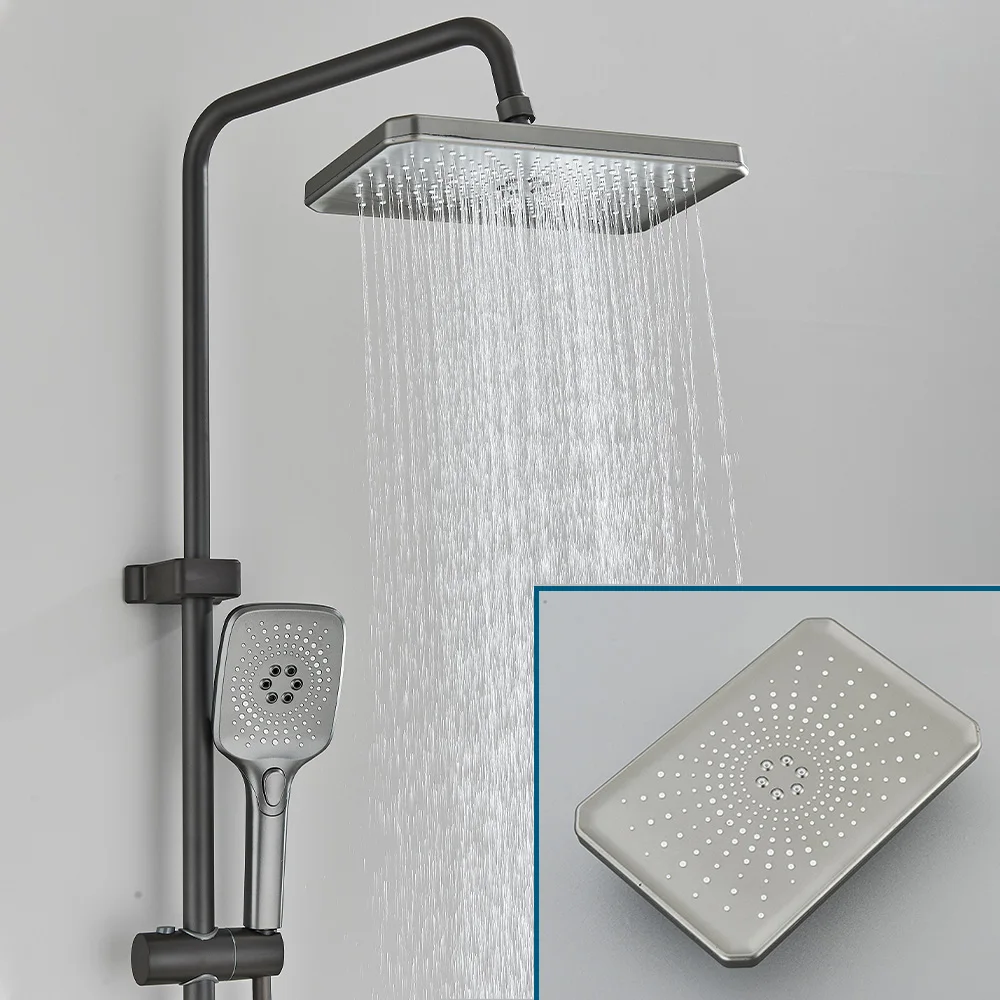 

Vidric Gray Piano Bathroom Shower Faucets Intelligent Digital Shower Set Hot Cold Mixer Tap Rainfall Waterfall Shower System chu