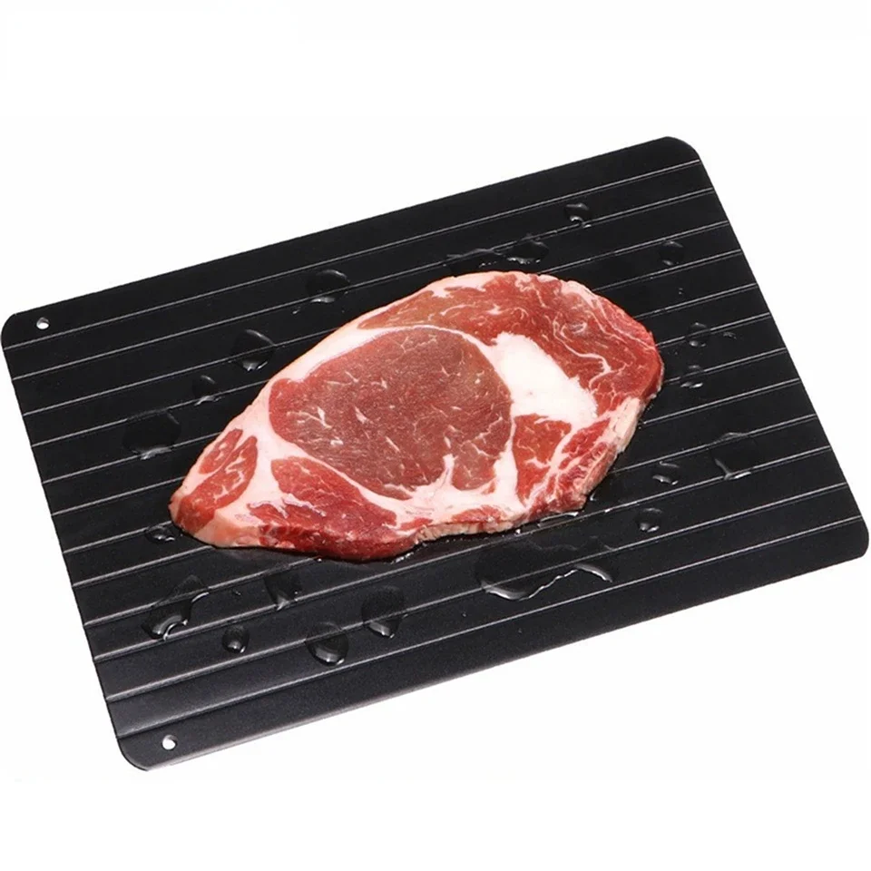 Pro Thaw Master Magic Defrost Tray Metal Plate Defrosting Tray Safe Fast Thawing Meat Fish Sea Food Kitchen Cook Gadget Tool