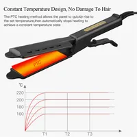 Wide Plate Flat Iron Professional Titanium Alloy Hair Straightener Temperature Adjustable Straightening Venting Styling Tool 2