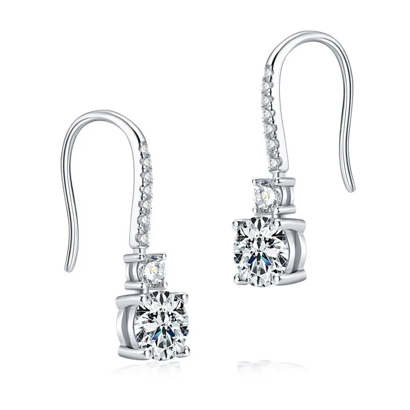 

EMO-211 Lefei Fashion Trend Diamond-set Classic Color D Moissanite Dangle Earring Women 925 Sterling Silver Party Charm Jewelry