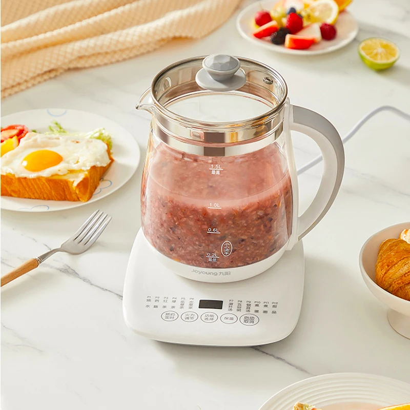 Joyoung Electric Kettle Multifunctional Glass Electric Health Kettle 800W Fruit Tea Dessert Soup Porridge DGD1506BQ 5