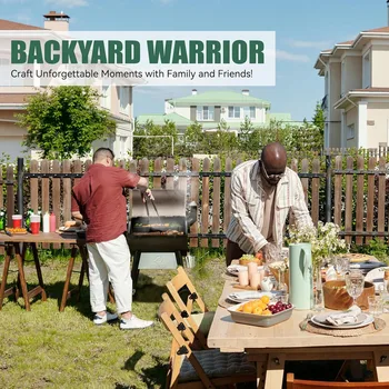 Wood Pellet Grill Smoker with PID 2.0 Controller, 700 Cooking Area, Meat Probes, Rain Cover for Outdoor BBQ, 7002C 3