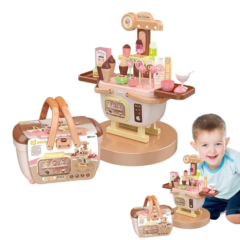 

Interactive Toy Set Pretend Play Doctor Clinic Pretend Play Ice Cream Makeup Tool Box Ice Cream Toy For Girls And Boys Cognitive