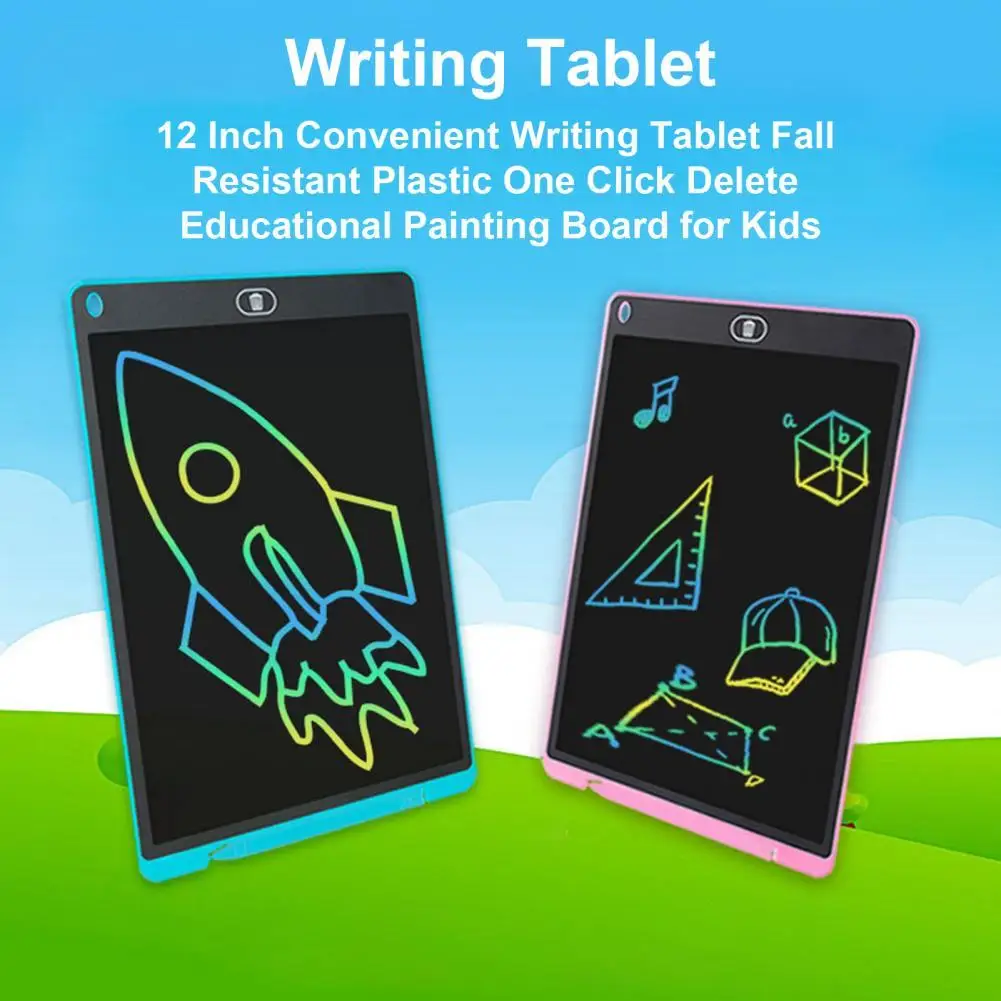 

12 Inch Convenient Writing Tablet Fall Resistant Plastic One Click Delete Educational Painting Board for Kids