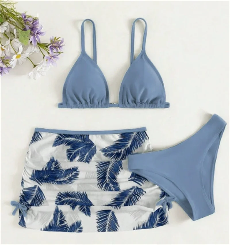 어린이 수영복 세트 여아 여름 수영복 신상 프린트 비키니 3피스 2026 유행 아..