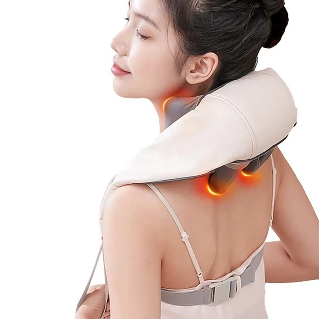 Shiatsu Neck and Back Massager with Soothing Heat Wireless Electric Deep  Tissue 5D Kneading Massage Pillow Shoulder Leg Body