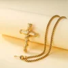 2024 New Luxurious Spoon Necklace Retro Snake Around Cross Stainless Steel Hollow Pendant Fashion Jewelry for Woman Man 1