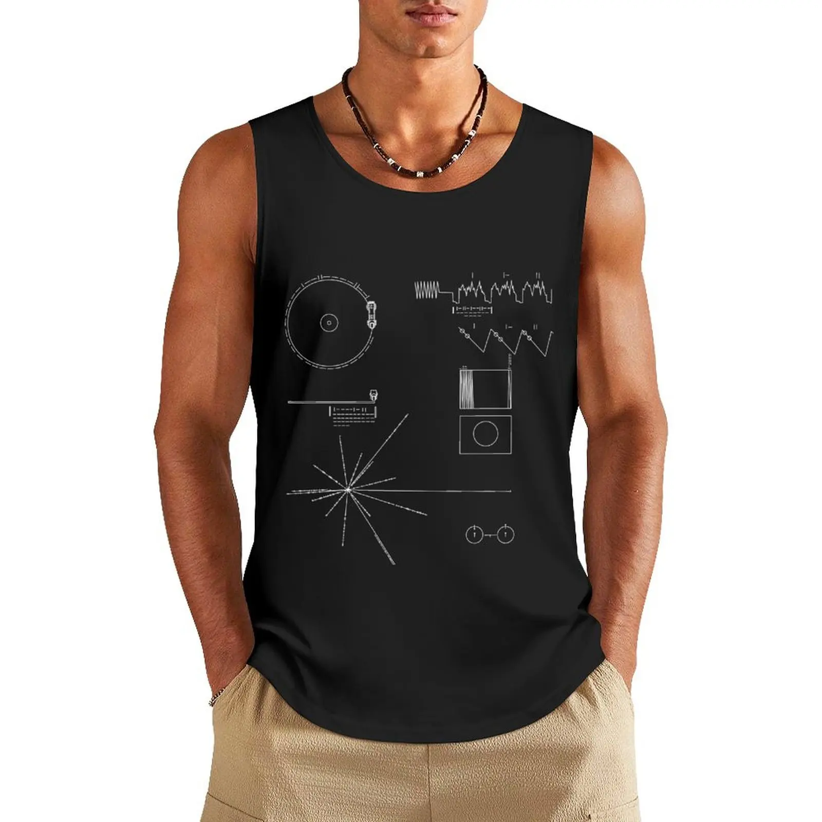The Voyager Golden Record Tank Top anime clothes clothes for men summer bodybuilding for men