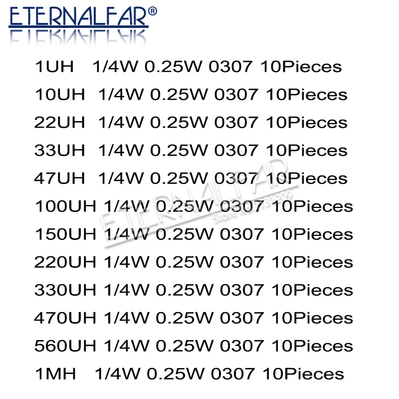 12 Werte Farbring Induktor Sortiment 0,25 1/4w w 1/2w 1w 1uh 10uh 100uh Induktivitäten Induktivitäten sortiert Set Kit