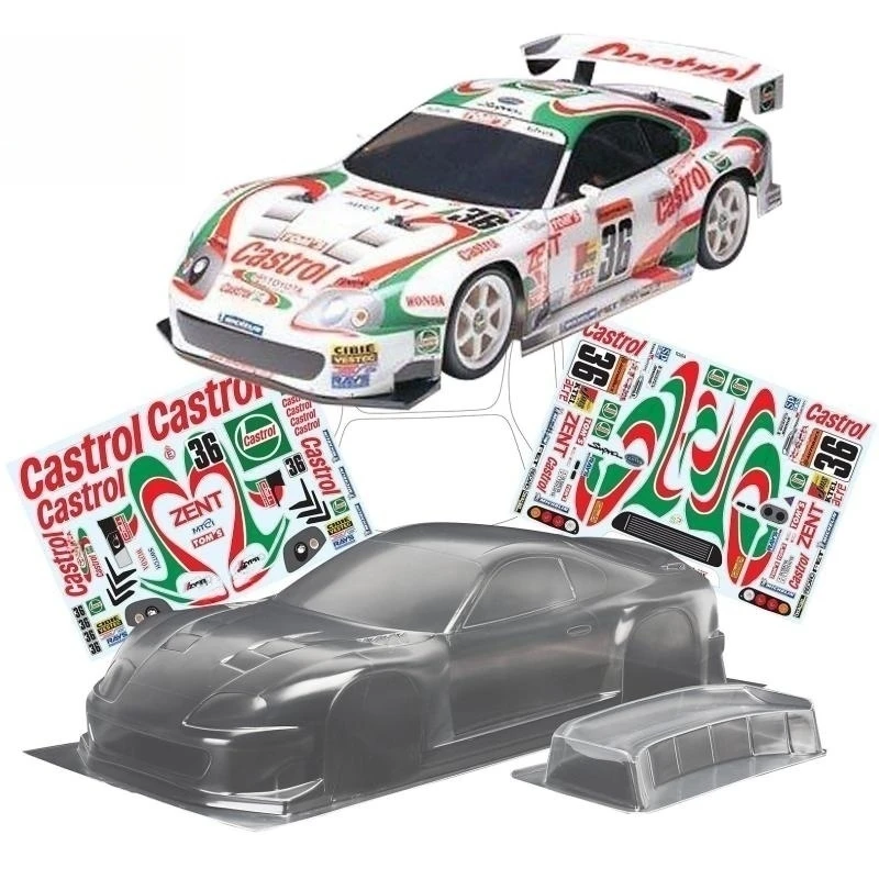 TeamC Bodies 1/10 Supra 2000 Bodywork 190mm Clear Lexan Car Body Shell ...