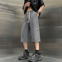 Men's Clothing Summer New 2023 Loose Oversized Sports Casual Solid Color Korean Version Straight All-match Simplicity Shorts 1