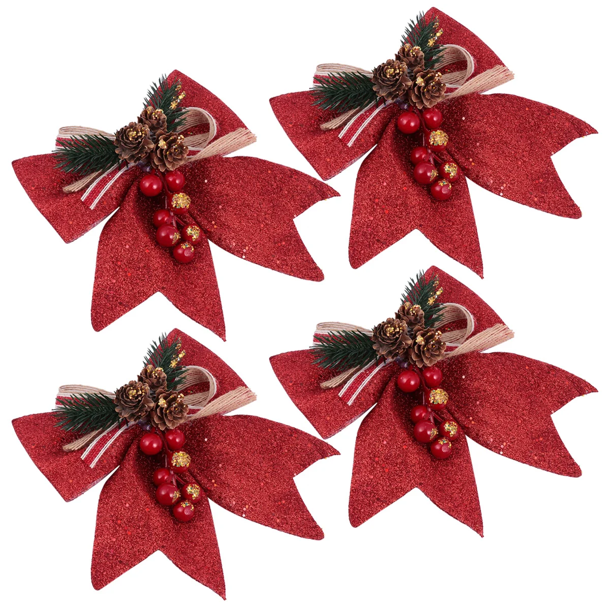 

4pcs Christmas Ribbon Bows Xmas Bow Decoration Xmas Ribbon Bows for Christams