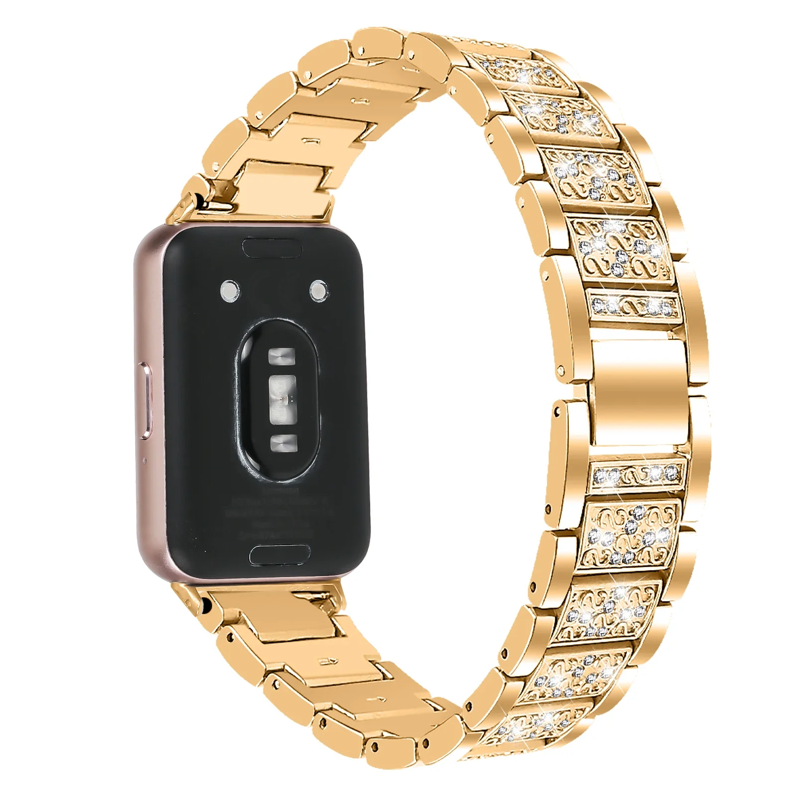 Elegant Stainless Steel Diamond Strap Bracelet