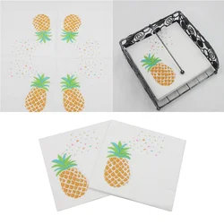 20 Sheets 33x33cm Pineapple Printing Napkin Disposable Paper Paper Decorative Fruit Paper Napkins Decorative Party Supplies for