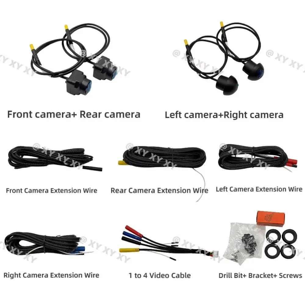2K AHD 360 ° 파노라마 차량 카메라 4방향 버드뷰 모니터링 시스템 ( 662 센서 탑재, IP68 방수, 안드로이드 라디오용)
