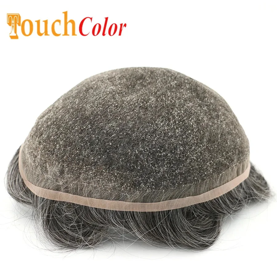

Full Swiss Lace Men Toupee Human Hair Front Bleach Men Wig Breathable Men Hair Prosthesis Replacement Systems Unit Men Capillary