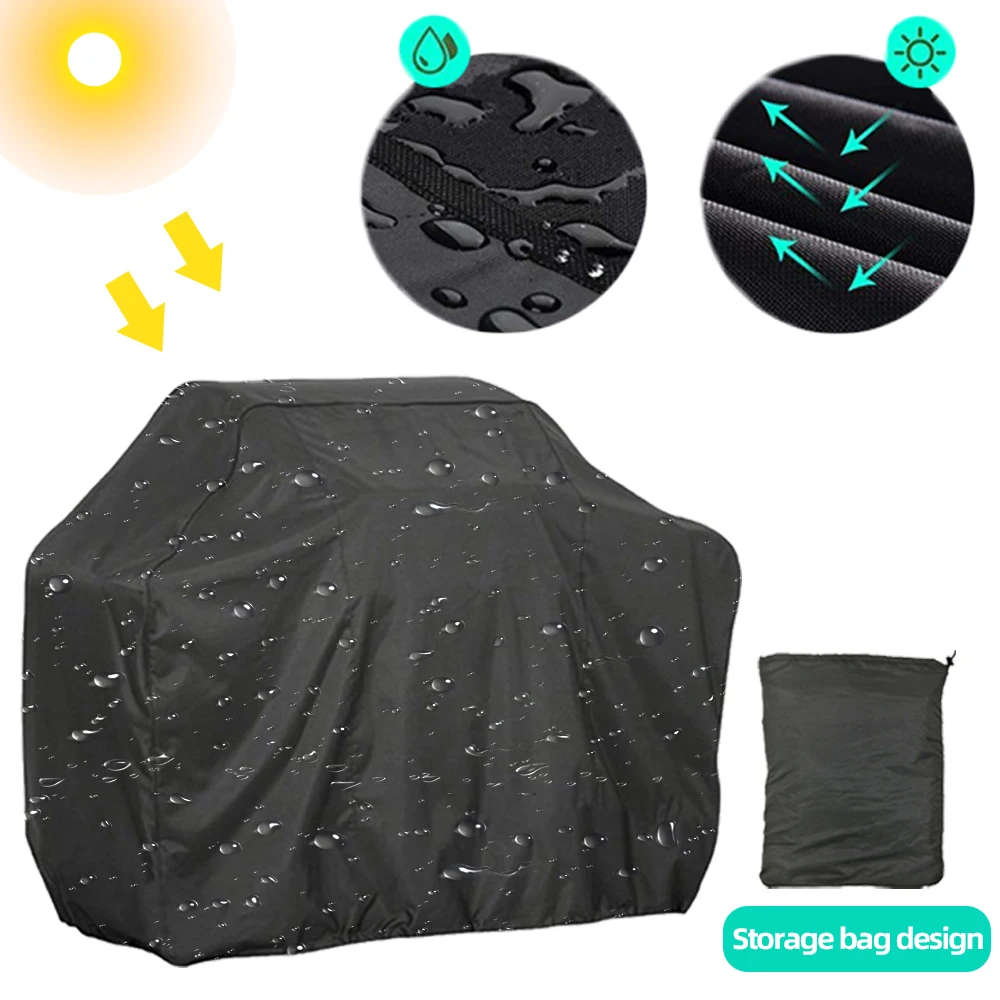 BBQ Cover Outdoor Dustproof Waterproof Oxford Cloth Multifunctional DustproofRainproof Outdoor Barbecue Stove Cover Circular grill cover