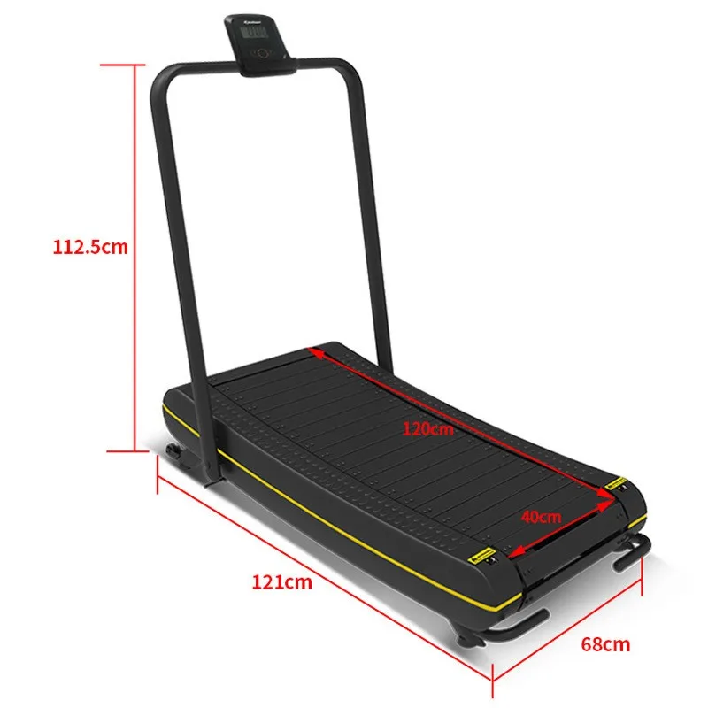 Foldable Mechanical Treadmill Office Unpowered Treadmill Home Curved Curved Treadmill without Armrest