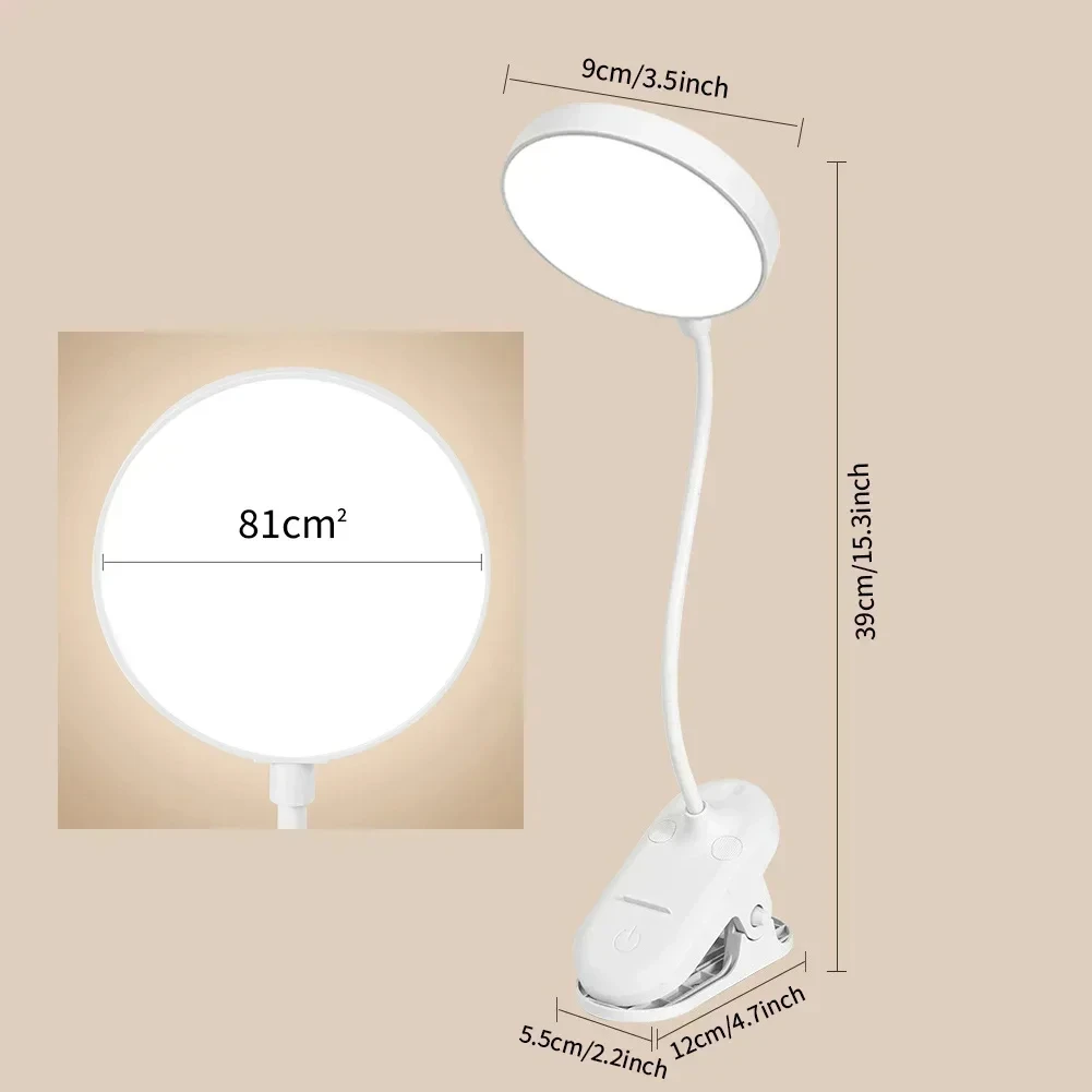 Small Desk Lamp USB Rechargeable LED Light