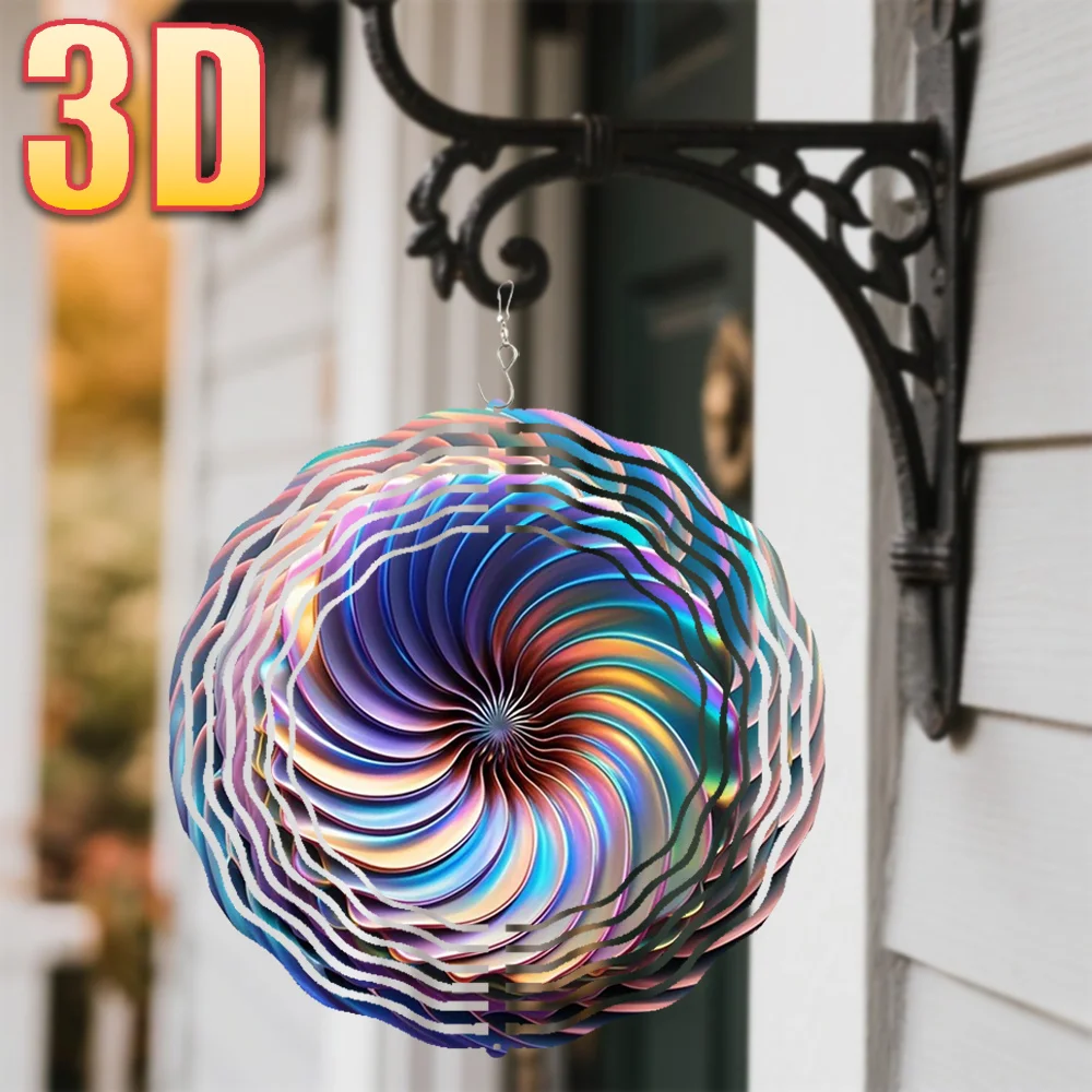 3D 홀로그램 가리비 모양 회전 장식품 25.5cm 양면 걸이식 장식품 크리스마스 정원 장