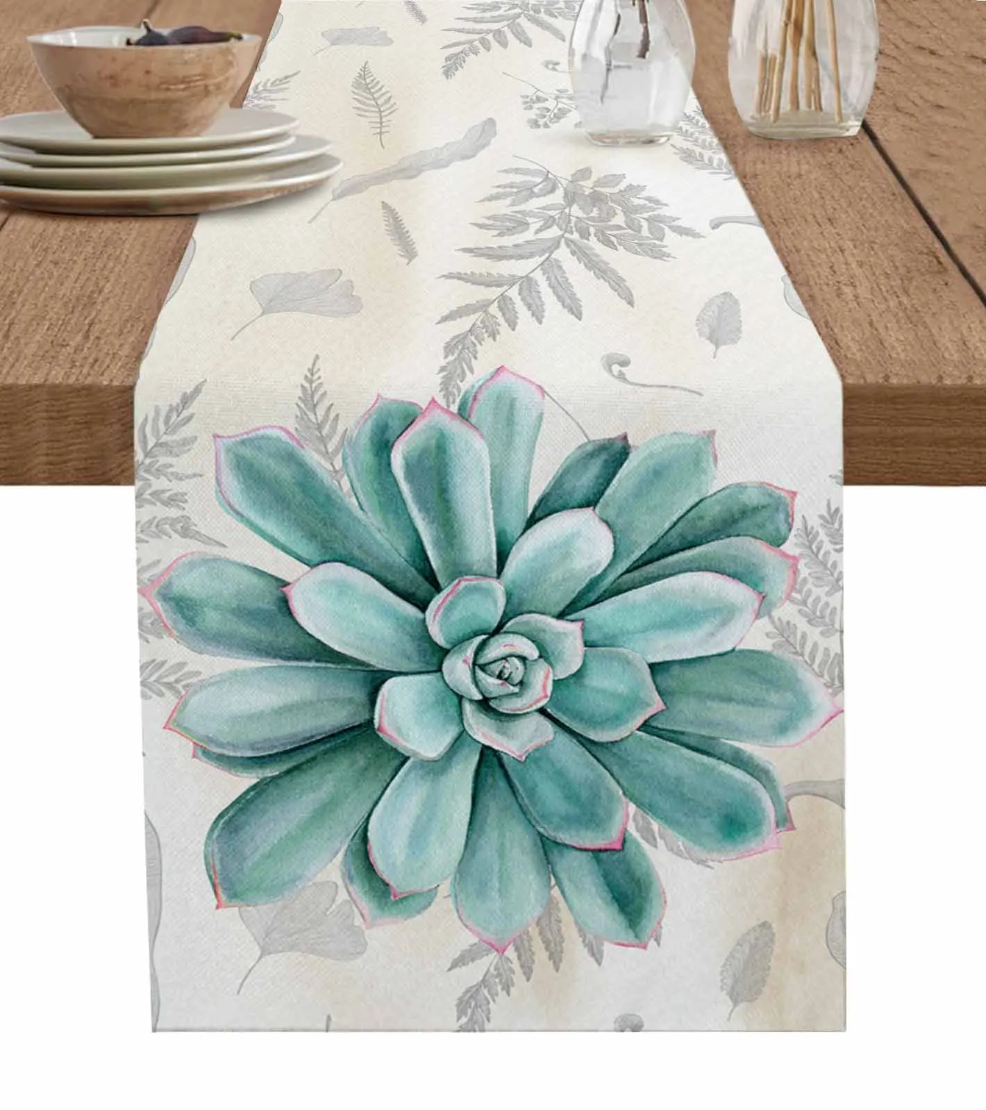 

Скатерть для стола в стиле ретро с растениями-суккулентами, свадебная скатерть для журнального столика, декоративная кухонная скатерть для обеденного стола, скатерти