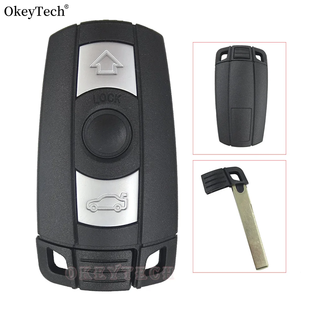 Okeytech 3 Buttons Remote Car Key Shell Fob Case For BMW X5 X6 E60 E70 E71 E87 E90 For BMW 1 3 5 6 Series