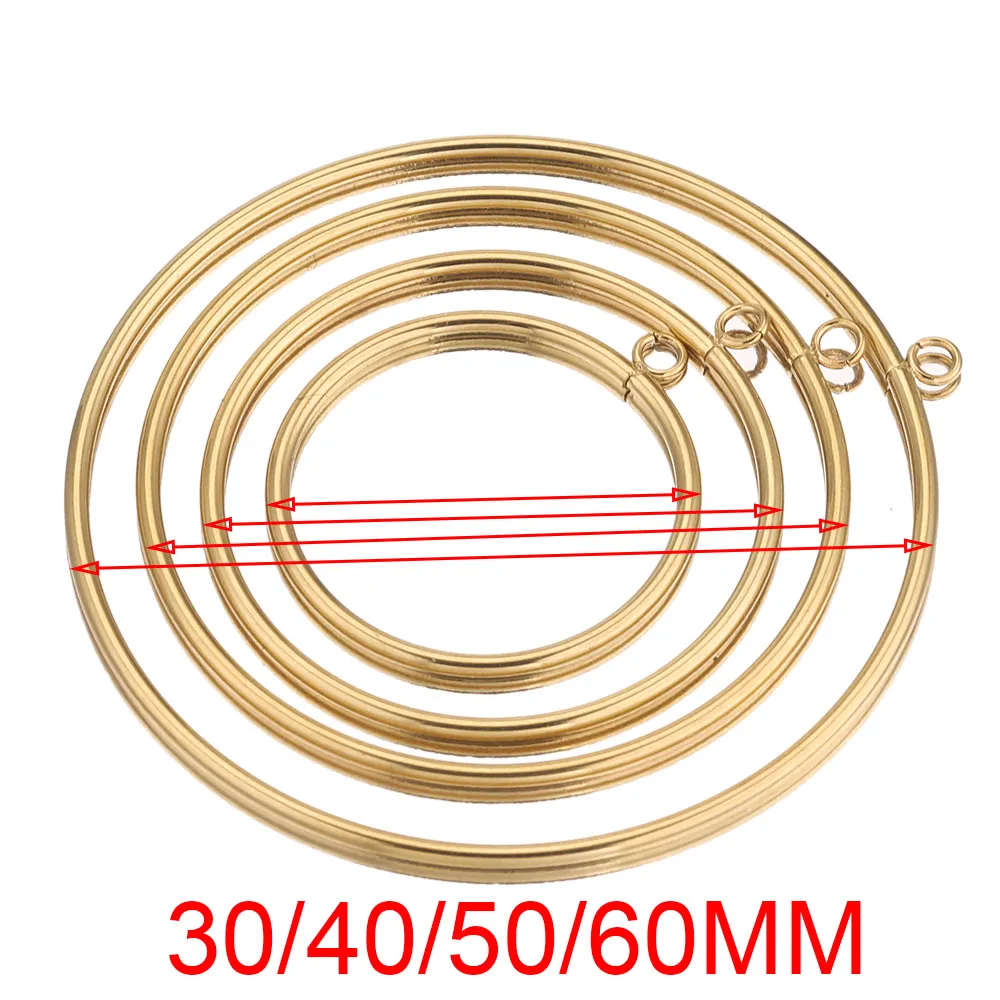 Set of 10 Gold-Plated Stainless Steel Large Circle Ring Charm Bezels