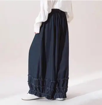 Women's plus Size Ruffle Flared Denim Jeans 5XL 6XL Fashion Cowboy Lantern Pants Sweet Wild Leg Trousers for plus Size Women