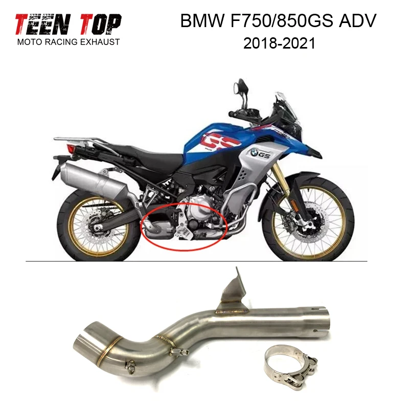 For BMW F750 850GS ADV Exhaust Connect Link Tube 2018-21 Motocycle Exhaust Steel Silencieux Moto F650 700 800 GS ADV Middle Pipe