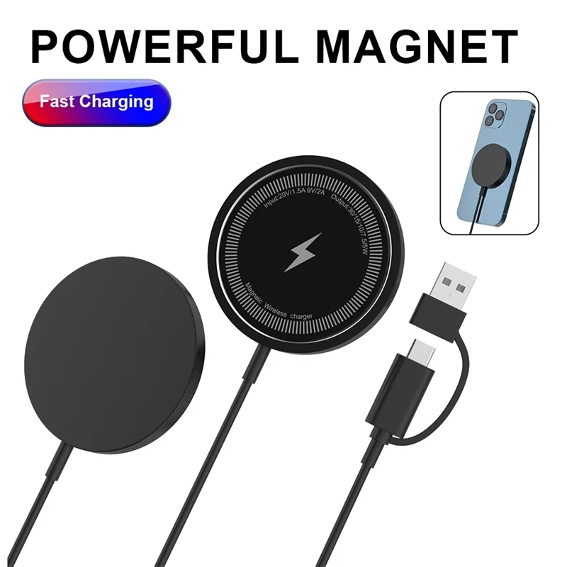 Magnetic Wireless Charger Pad USB Macsafe for iPhone 15 14 13 12 Pro Max Mini Fast Wireless Charging Dock Station Chargers magnetic wireless charger