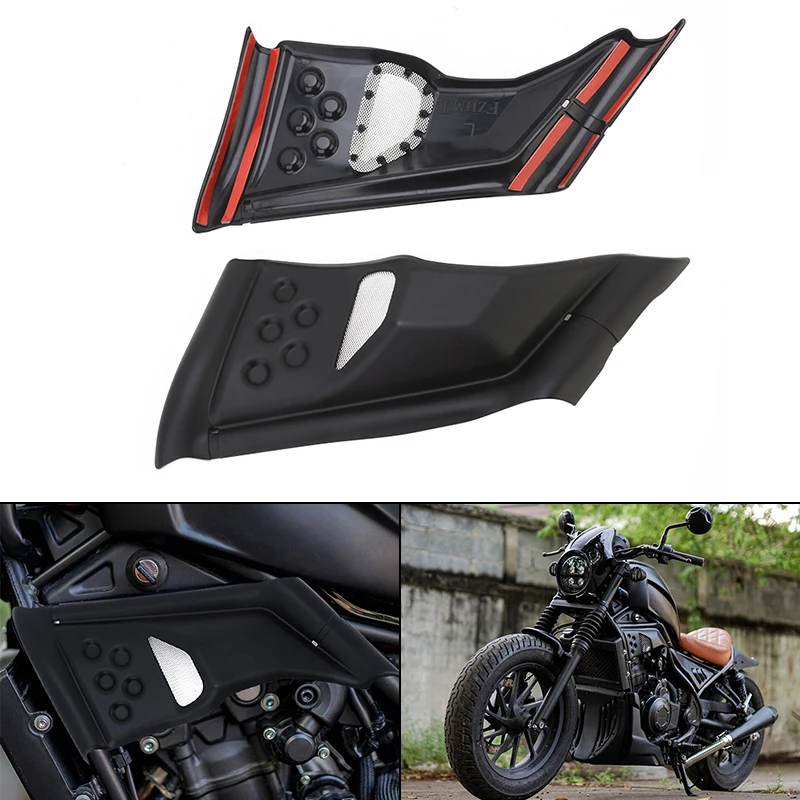 

For Honda 2017-2022 Rebel CMX 300 500 Motorcycle Matte Black Air Slide Spoiler Side Fairing Engine Guard Cover