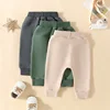 Toddler Baby Boys Sweatpants Pack of 3 Solid Color Elastic Waist Bottom Pants Casual Baby Athletic Workout Sport Pants Shorts 2