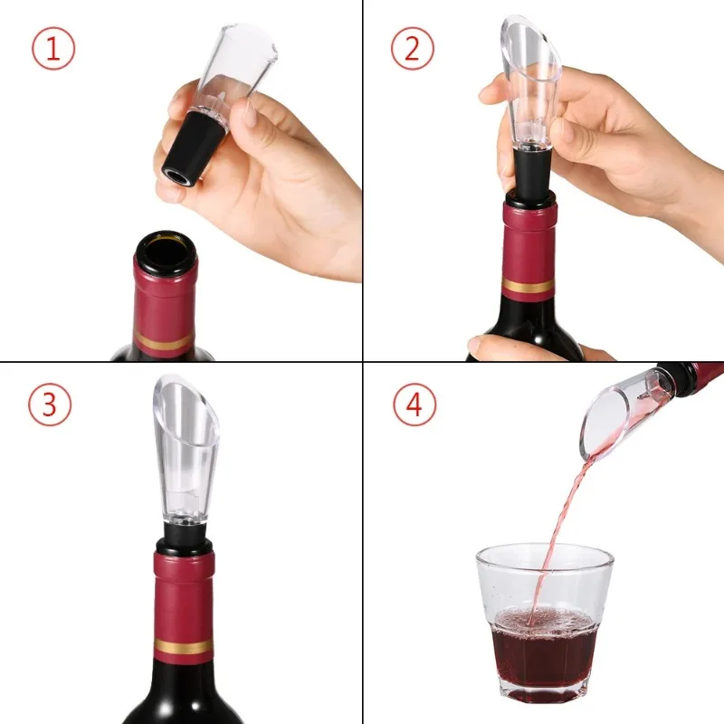 4pcs Wine Accessories Set Foil Cutter Wine Pourer Vacuum Stopper for Bottles Bar Accessories Lovers