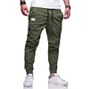 New slim fit casual pants, simple European and American casual solid color patchwork leather pants, youthful trendy pants 4