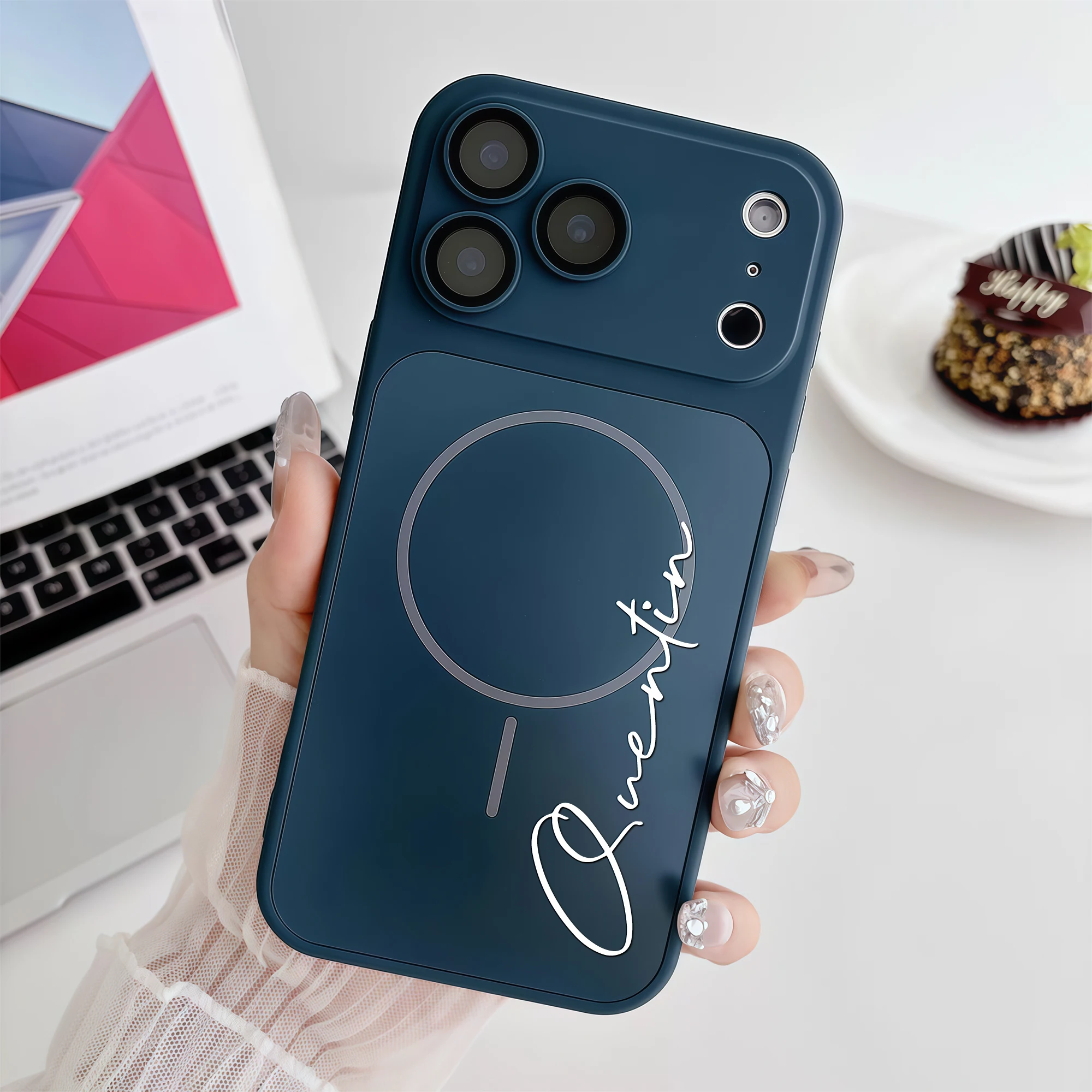 Custom Name Personalized Signature Short Sentences Magnetic TPU Phone Case thumbnail 1