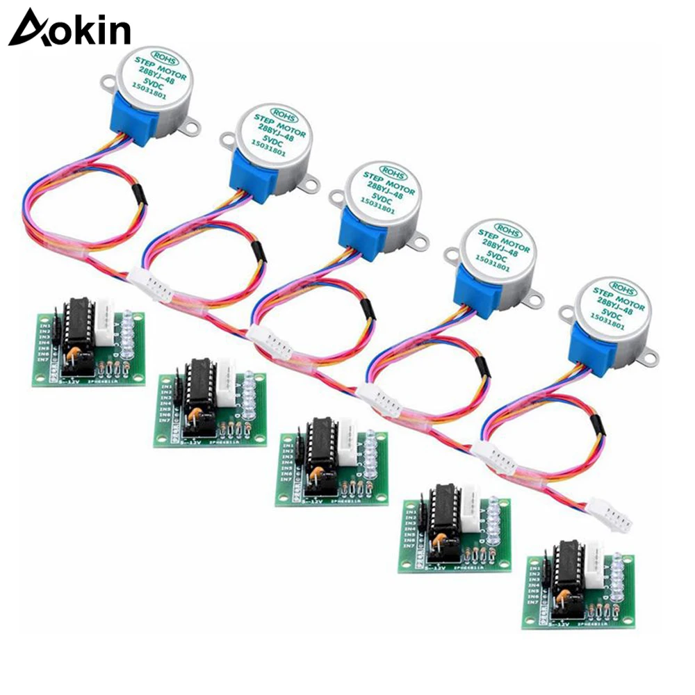 5Set 28BYJ-48 ULN2003 5V Stepper Motor + ULN2003 Driver Board Suitable Arduino Driver Test Module Stepper Motors DIY Kit stepper motor