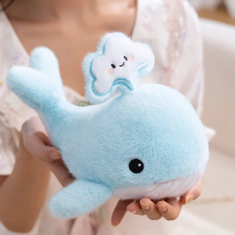 Lovely Lifelike Mini Sea Blue Whale Plush Toys Cotton Stuffed Whale Doll Lovely Office Desktop Companion Kids Game Props