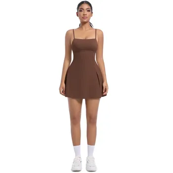 2026 Spring and Summer New Products Casual Women's Sports Dress with Chest Pad Breathable Back Suspender Yoga Tennis Skirt
