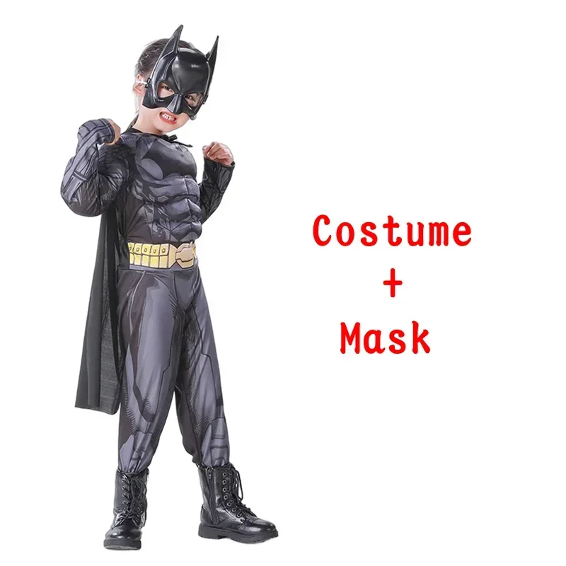 Anime Superhero Batmans Cosplay Muscle Costume Batma Zentai Jumpsuits Bodysuit Suit Halloween Carnival Costumes